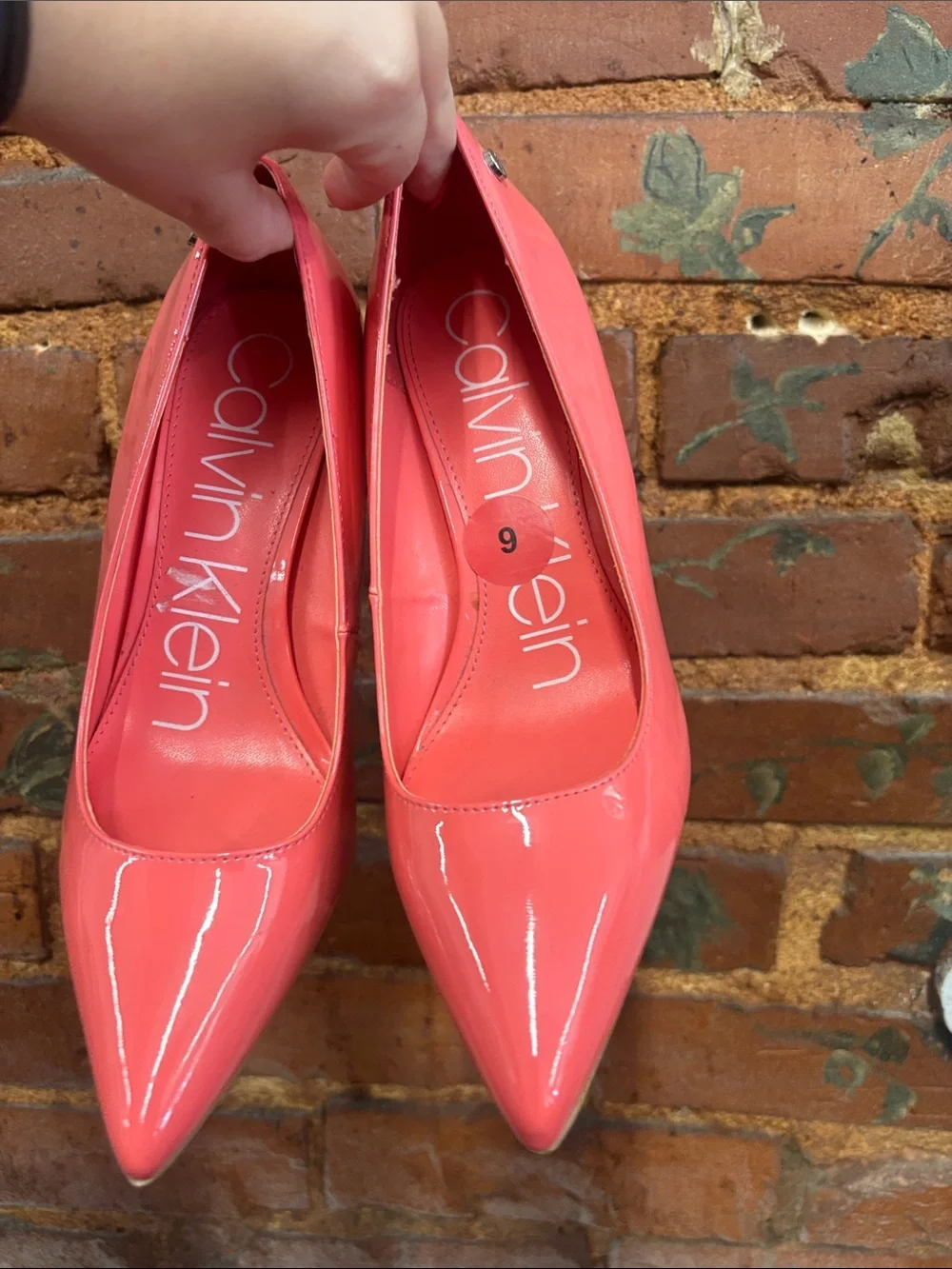 Calvin Klein Womens Pumps Coral Orange Pink Heels Size 6